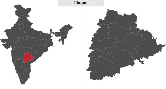 map of Telangana state of India