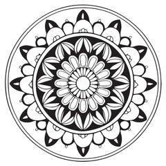 Black and White mandala for coloring book