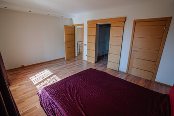 Empty bedroom in house interior