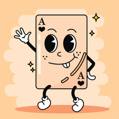 Isolated colored happy poker card traditional cartoon character Vector