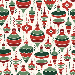 Holiday Poster tile Christmas wall art print xmas bell leaf botanical 70s wall art clipart holly jolly baby card merry tree Seamless Pattern