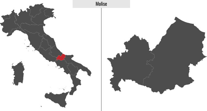 map of Molise province of Italy