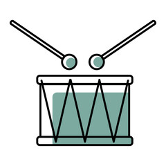 Isolated colored children sketch of drum icon Vector