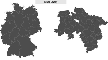 map of Lower Saxony state of Germany