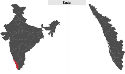 map of Kerala state of India