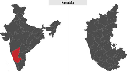 map of Karnataka state of India