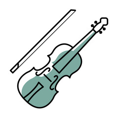 Isolated colored children sketch of violin icon Vector