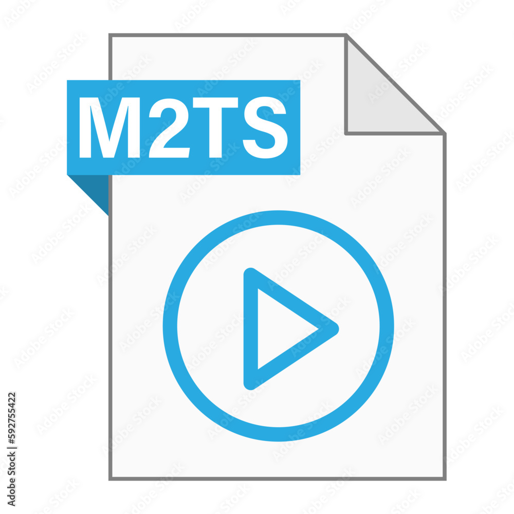 Aufkleber modern flat design of m2ts file icon for web