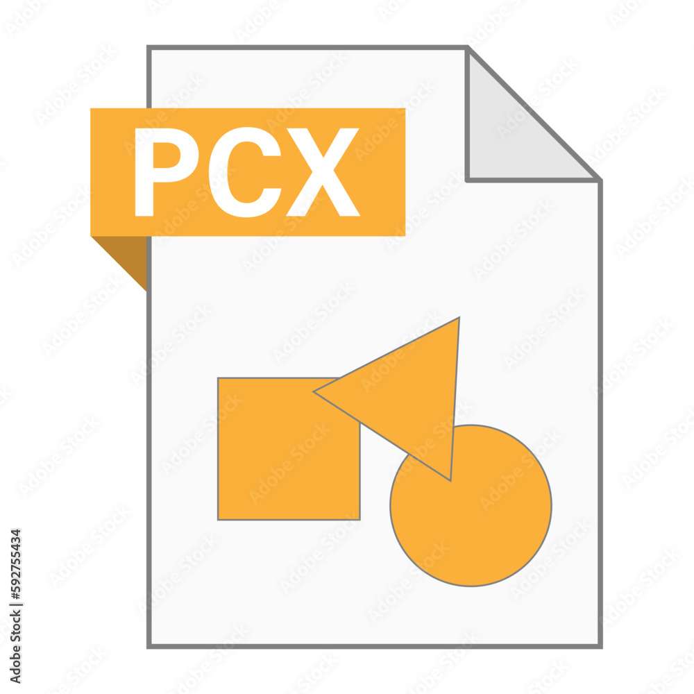 Poster modern flat design of pcx file icon for web