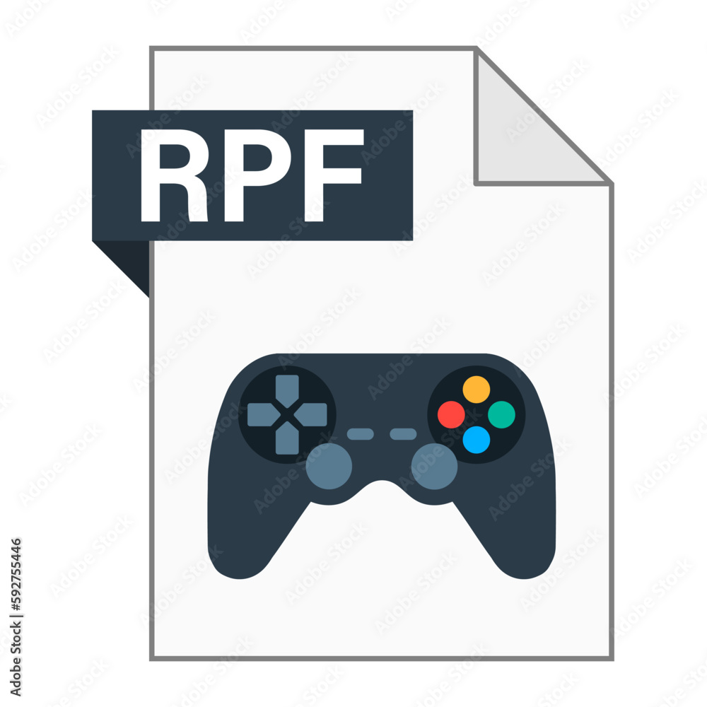 Poster modern flat design of rpf file icon for web