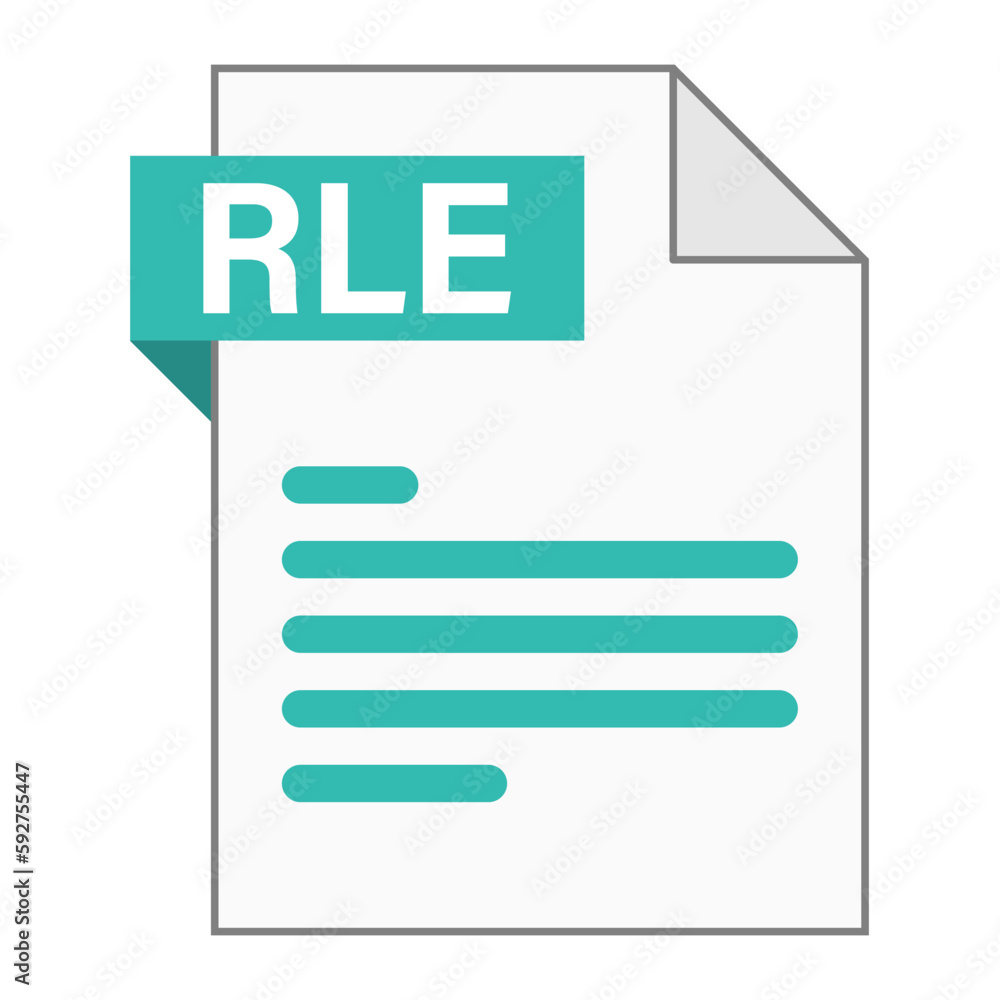 Poster modern flat design of rle file icon for web