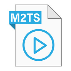 Modern flat design of M2TS file icon for web