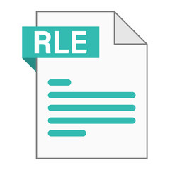 Modern flat design of RLE file icon for web
