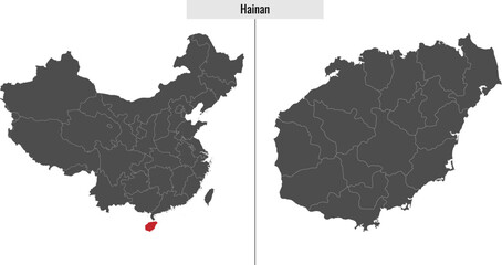 map of Hainan province of China