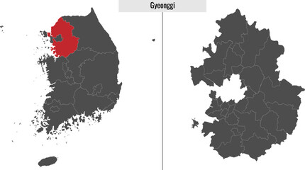 map of Gyeonggi state of South Korea