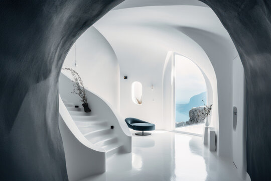 Precioso apartamento de lujo en islas griegas, hecho con IA