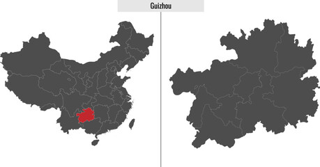 map of Guizhou  province of China