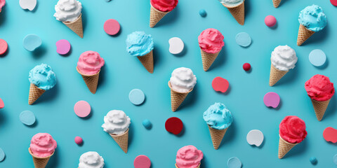 Fondo de helados de colores, divertido fondo infantil para papel de pared, decoración infantil, cuadro habitación niños y niñas, hecho con IA