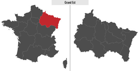 Obraz premium map of Grand Est region of France