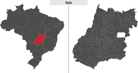 map of Goias state of Brazi
