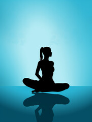 Woman yoga pose vector illustration. Meditation yoga icon. Yoga pose icon,  Created using generative AI tools.