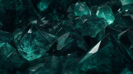 Emerald green gem kryptonite texture, background banner or wallpaper for graphic design.