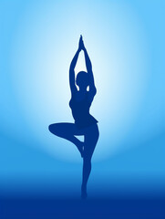 Obraz na płótnie Canvas Woman yoga pose vector illustration. Meditation yoga icon. Yoga pose icon, Created using generative AI tools.