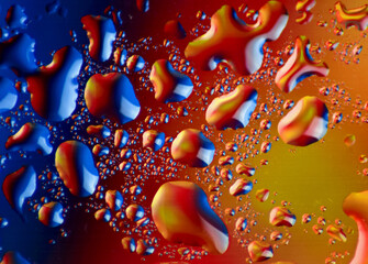 water drops on red background