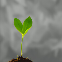plant growth on agriculture against a soft gray background. the concept of planting steps in agricultural hatcheries, generative ai