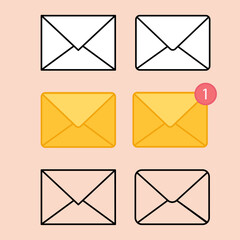 Set envelope icon vector for web and mobile app. Mail sign and symbol	