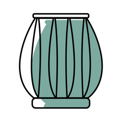 Isolated colored children sketch of drum icon Vector