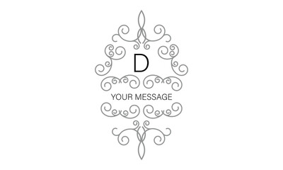 Luxury initial D logo template for restaurant, royalty, boutique, cafe, hotel, heraldic, jewelry, fashion and other vector illustrations