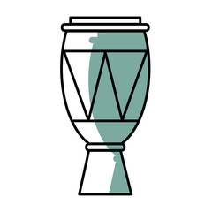 Isolated colored children sketch of drum icon Vector