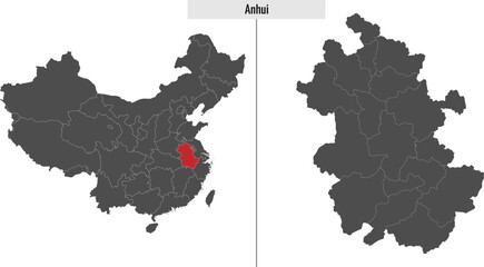 Anhui  map province of China