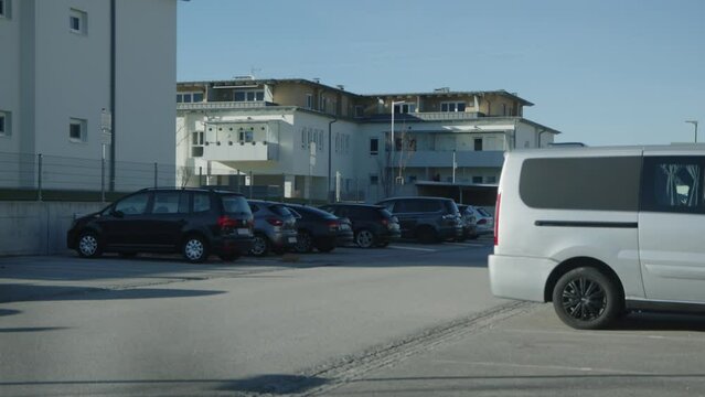 parking lot at residential complex
