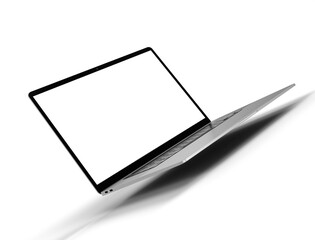 Realistic laptop - notebook mockup, with empty screen for you design, transparent background high quality details - 3d rendering