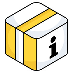 An editable design icon of parcel info