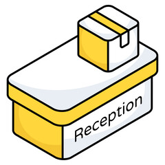 A flat design icon of logistic reception 