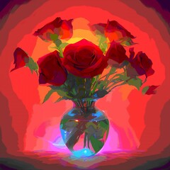 Bouquet of Roses. Warm Light.
Created with a Generative Ai Technology