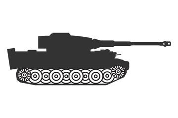 Tank armed icon. War machine flat symbol vector ilustration.