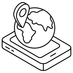 A unique design icon of mobile global location 