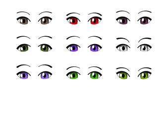 2d anime manga woman colourful eyes