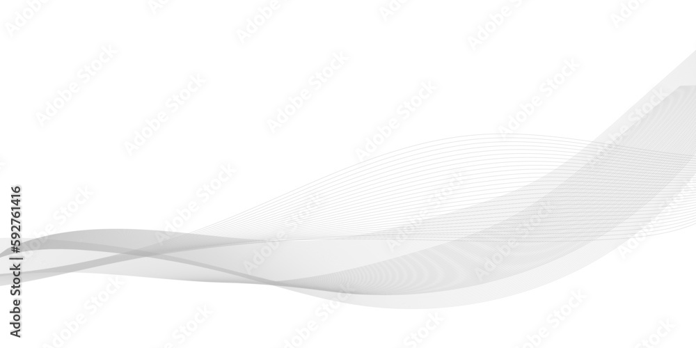 Wall mural tech grey abstract wave digital element for design. curved wavy line design element
