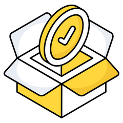 Trendy design icon of verified parcel  