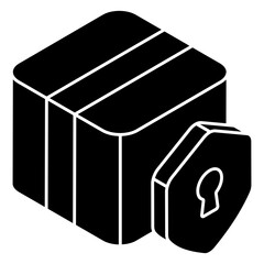 Editable design icon of parcel security