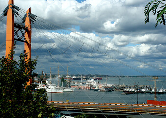Overpass bridge at the seaport