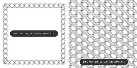 Fototapeta premium vector frame and floral pattern background with place for your text