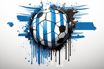 An example of a football with the Greek flag. Generative AI