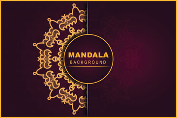 Free vector luxury decorative gold color elegant background mandala design