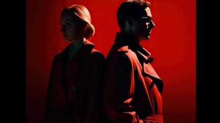 Couple of Russian Spies Emerging from Shadows